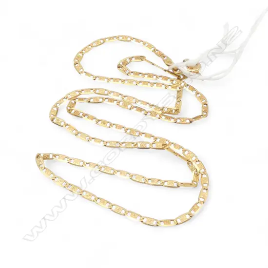 18ct GOLD FLAT LINK NECK CHAIN L.480mm 5.84gms