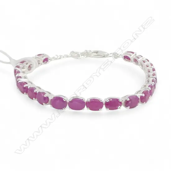 SILVER & RUBY TENNIS BRACELET