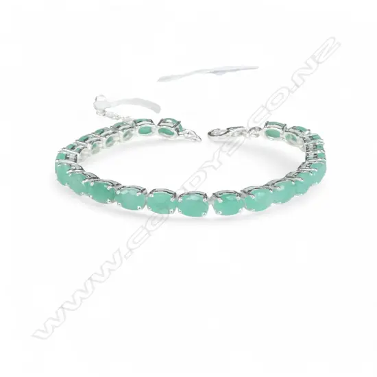 SILVER & EMERALD? TENNIS BRACELET
