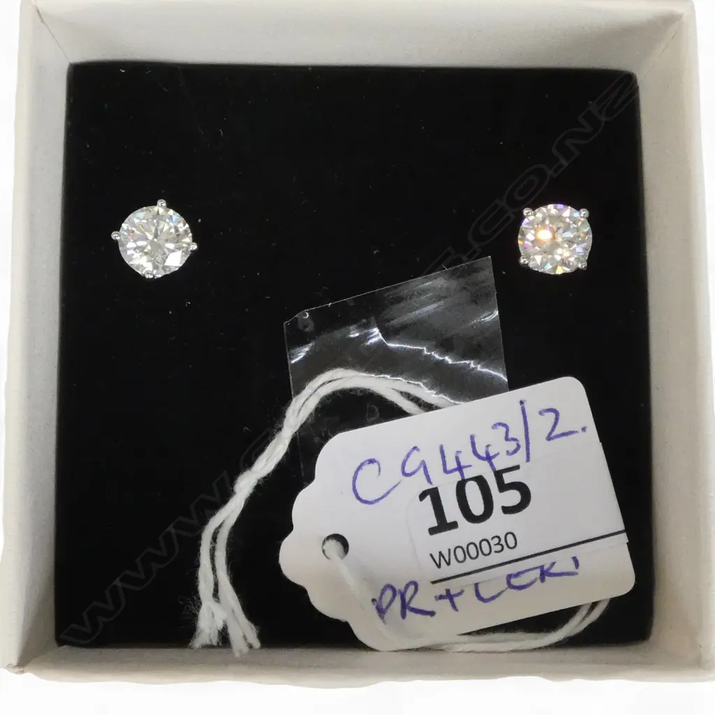 PR 4CT MOISSANITE EARRINGS + CERTIFICATE Image 1++