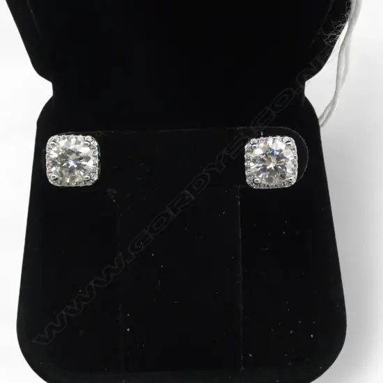 PR SILVER MOISSANITE EARRINGS, W.8mm, GRA report