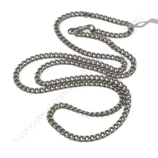 LONG SILVER NECK CHAIN curb link L.740mm 37gms