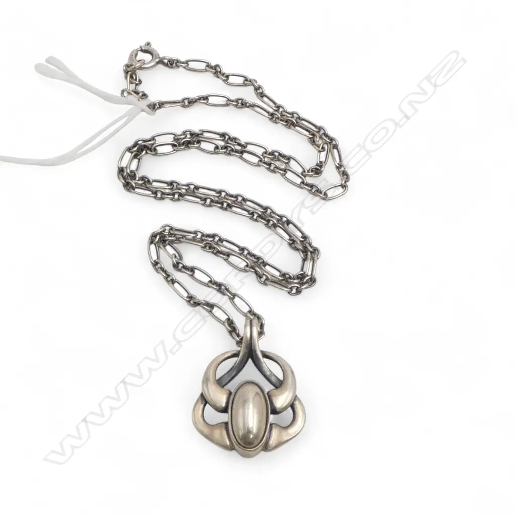 GEORG JENSEN DENMARK .925 SILVER PENDANT NECKLACE L.245mm Image 1++