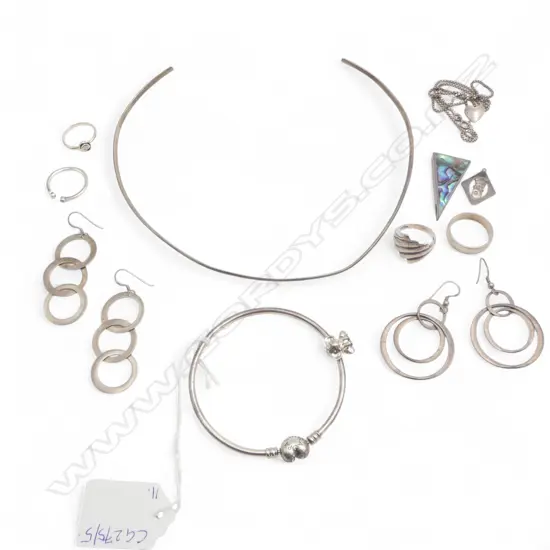 11 PCES STG SILVER JEWELLERY