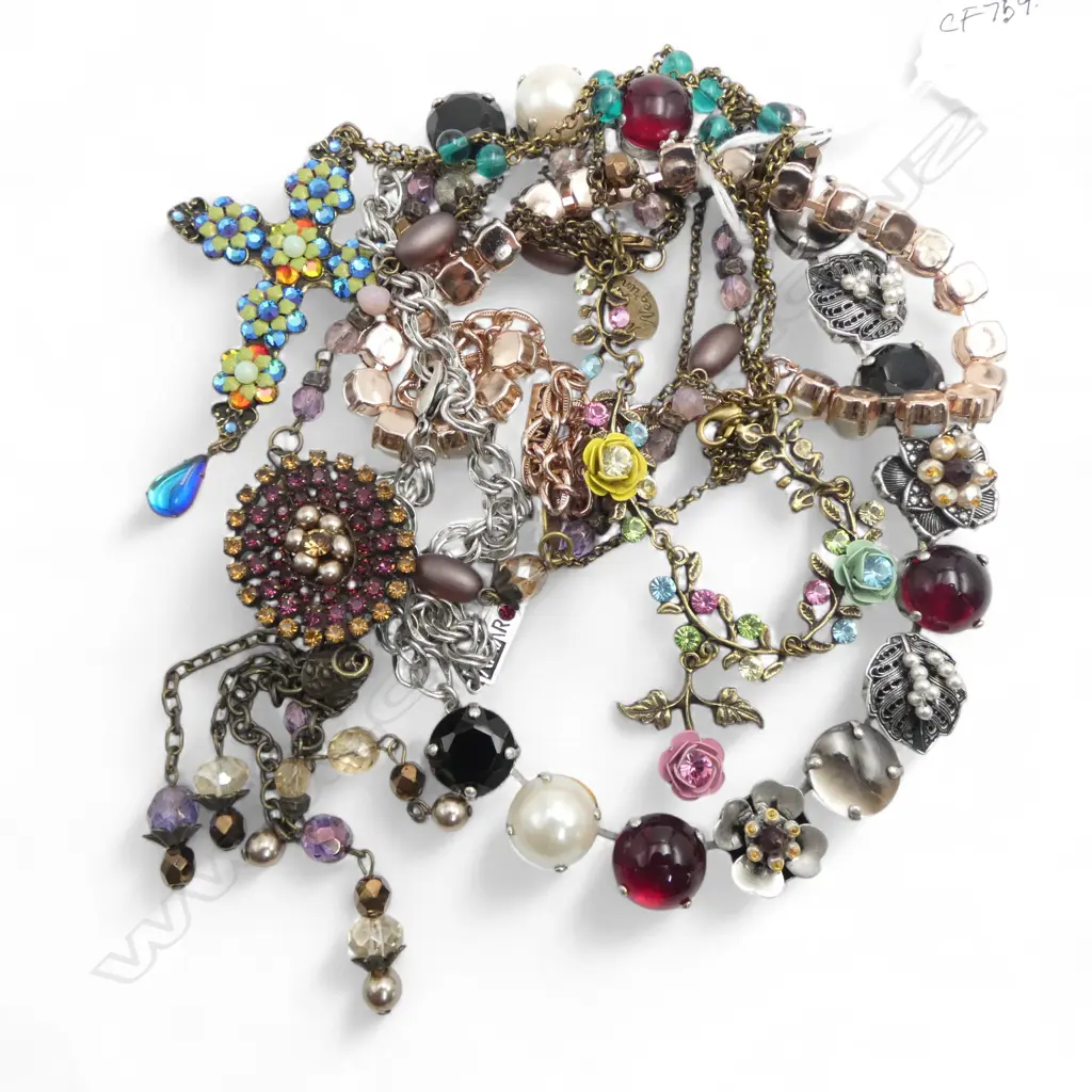 4 CRAFTED MULTI BEAD NECKLACES Image 1++