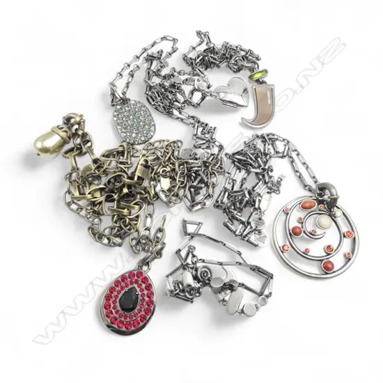 6 HANDCRAFTED DYRBERG & KERN PENDANT NECKLACES