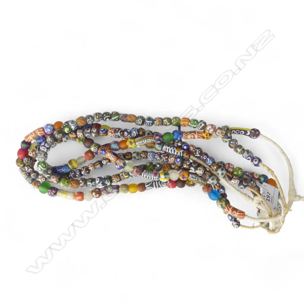4 AFRICAN BEAD NECKLACES Image 1++