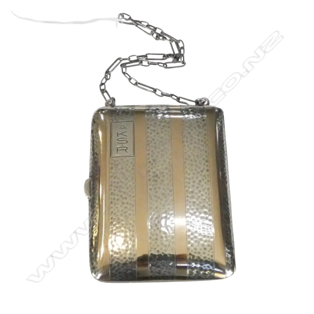 STERLING & 14CT GOLD CASE with COMPACT + internal mirror + 2 coin holders & money clip. 130gms Image 1++