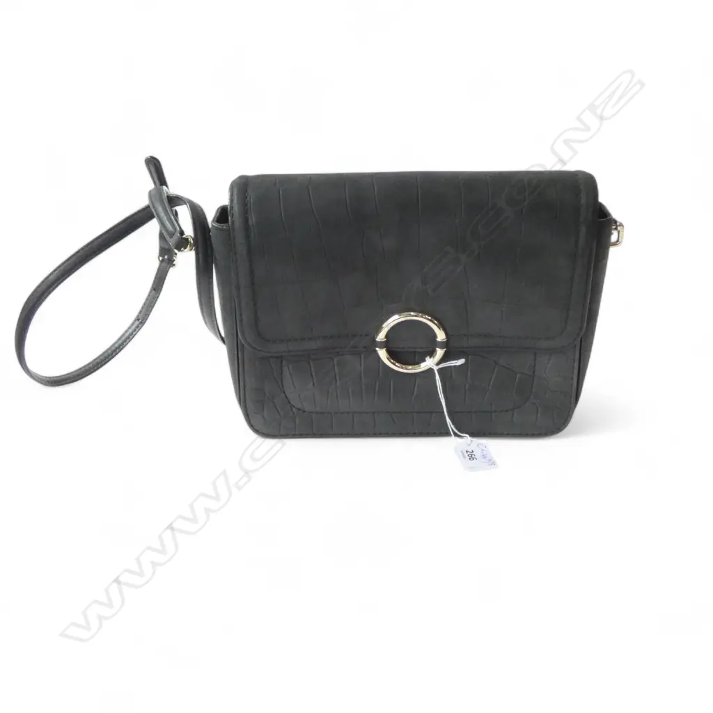 OROTON ASHBURY SHOULDER BAG NUBUCK LEATHER w. CROC EMBOSSING 260x190mm Image 1++