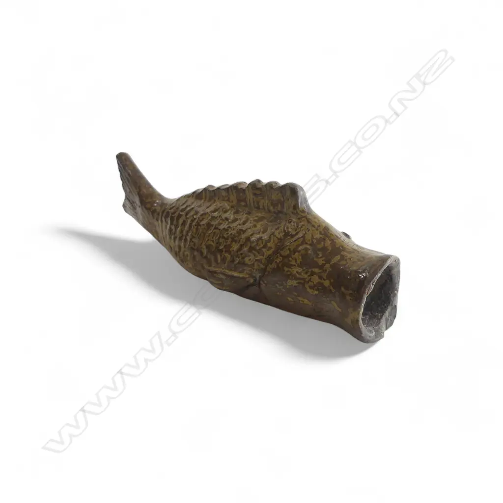 ANTIQUE ENDO PERIOD JAPANESE WALL HANGING CARP VASE, H.190mm Image 1++