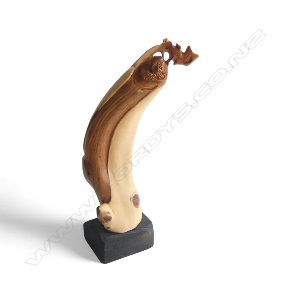 CHINESE THUJA CARVING OF BODHIDHARMA H.240mm Image 1++