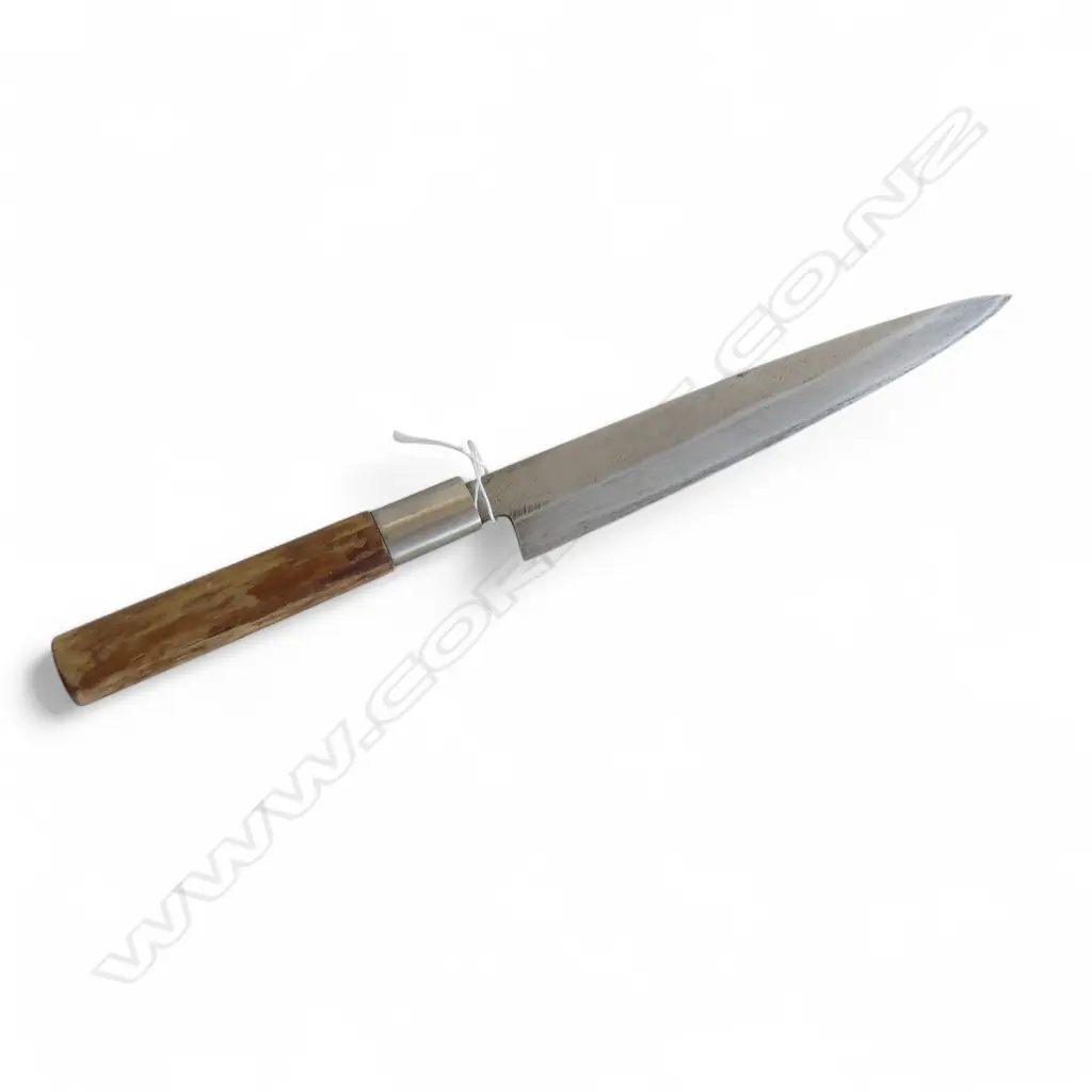 VINTAGE JAPANESE CHEF'S KNIFE, L.330mm, blade & handle signed Image 1++