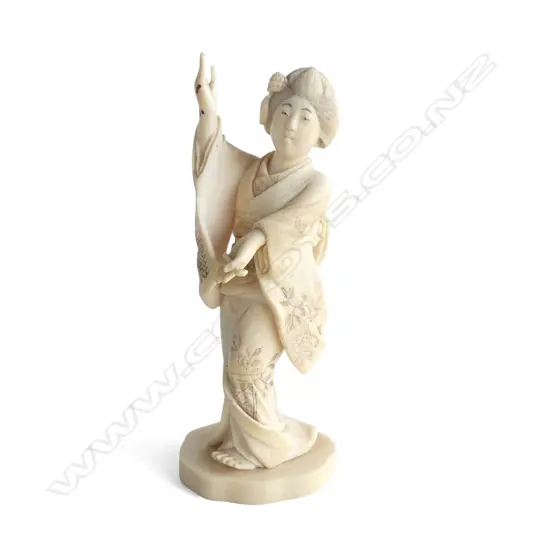 CARVED IVORY JAPANESE GEISHA H.140mm