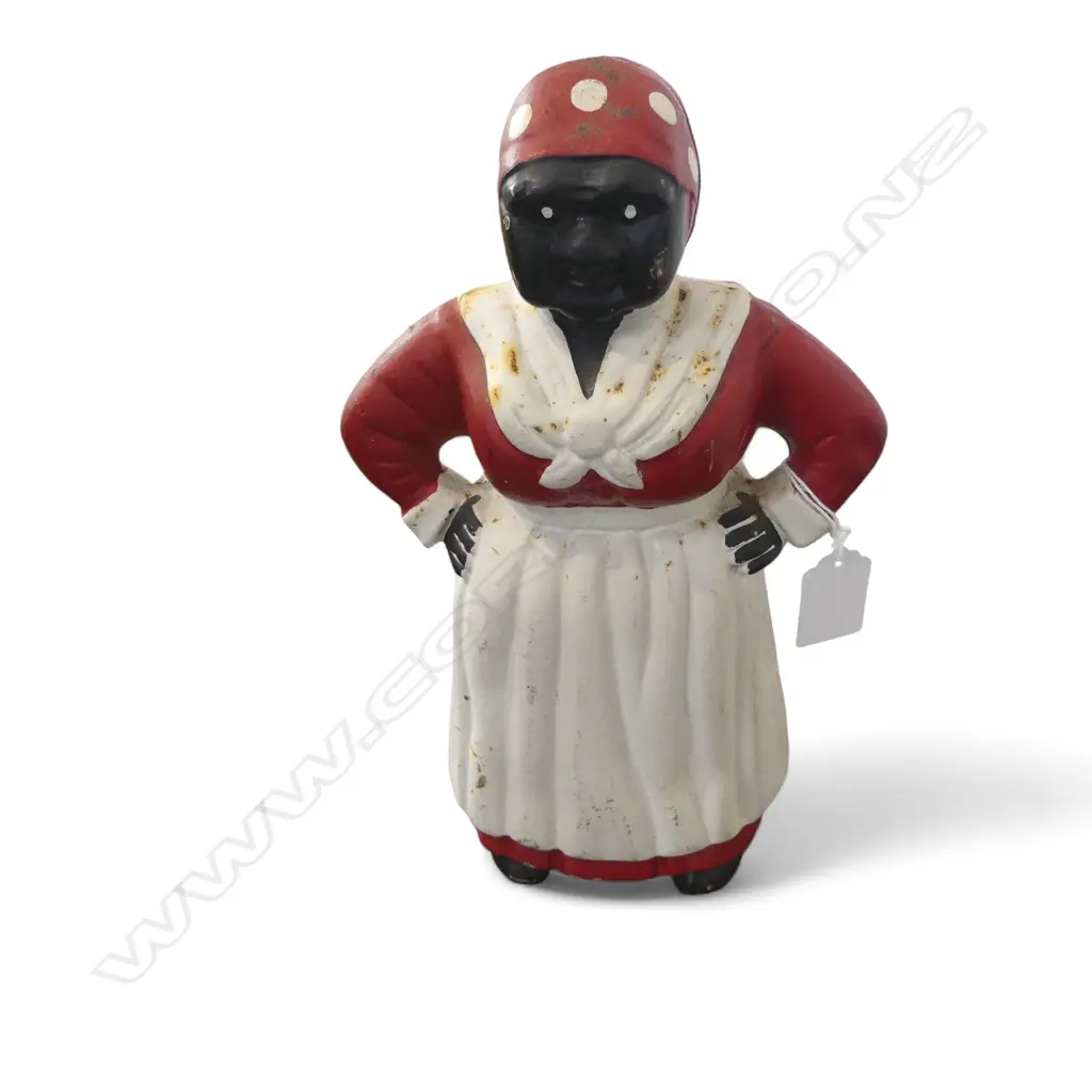 ANTIQUE AMERICANA CAST IRON AUNT JEMIMA MONEY BOX H.260mm Image 1++