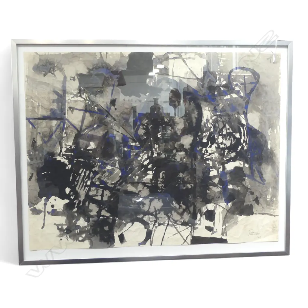 KEITH PATTERSON, 'ROCK STUDY' ACRYLIC ON PAPER SIGNED & DATED '63 490x640mm Image 1++