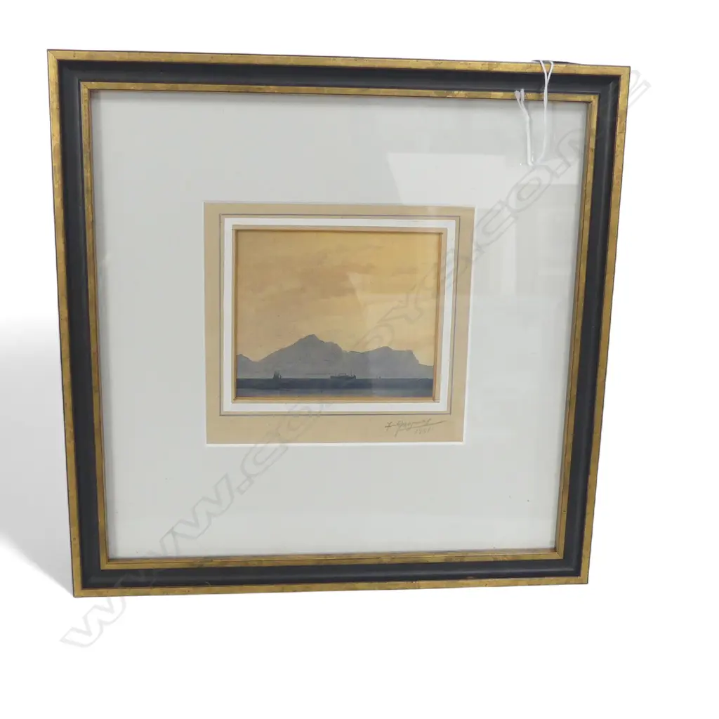 F. GREGORY, SEASCAPE WC 1941 SIGNED & DATED 100x115mm Image 1++