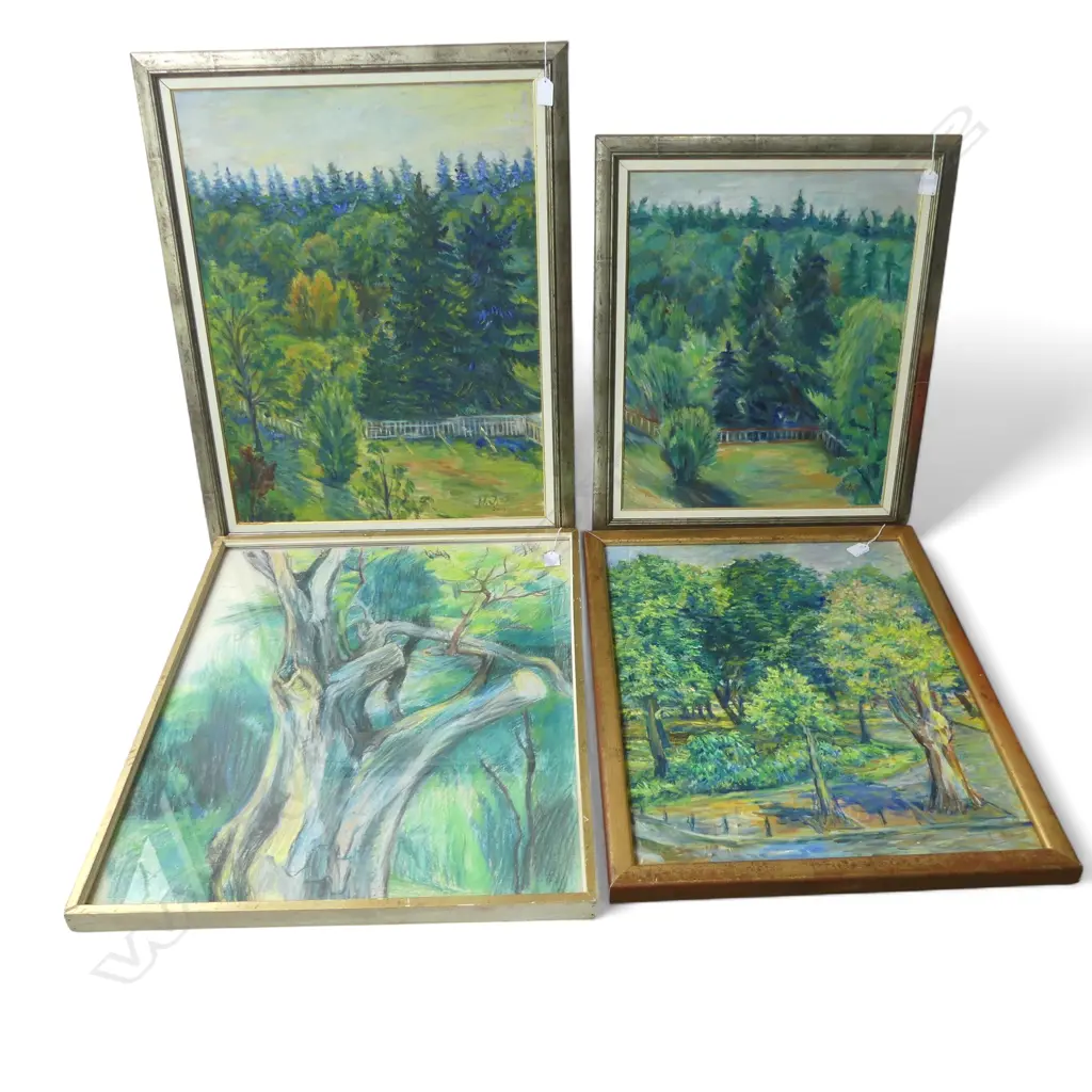 GROUP OF FOUR FRAMED EUROPEAN LANDSCAPES (3 OIL 1 PASTEL) LARGEST 700 X 580 mm Image 1++