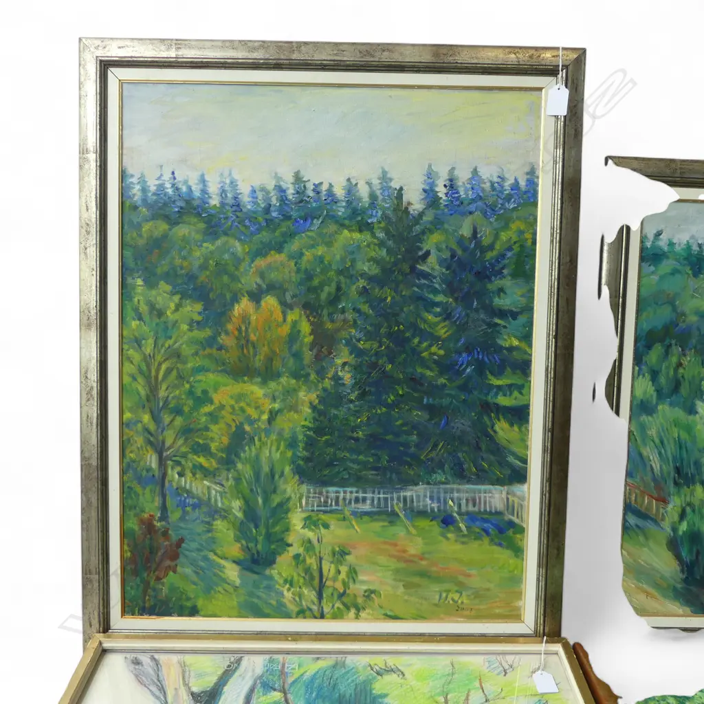 GROUP OF FOUR FRAMED EUROPEAN LANDSCAPES (3 OIL 1 PASTEL) LARGEST 700 X 580 mm Image 1++
