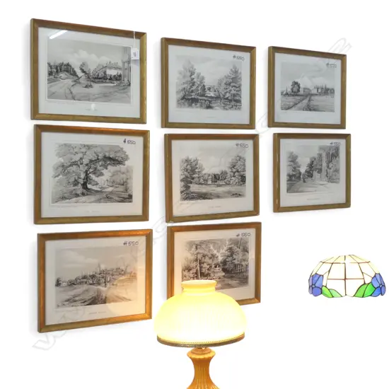 8 DECORATIVE LITHOGRAPHS; ENGLISH SCENES 170x255mm