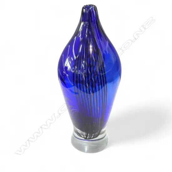 COBALT BLUE ART GLASS BUD VASE H.330mm