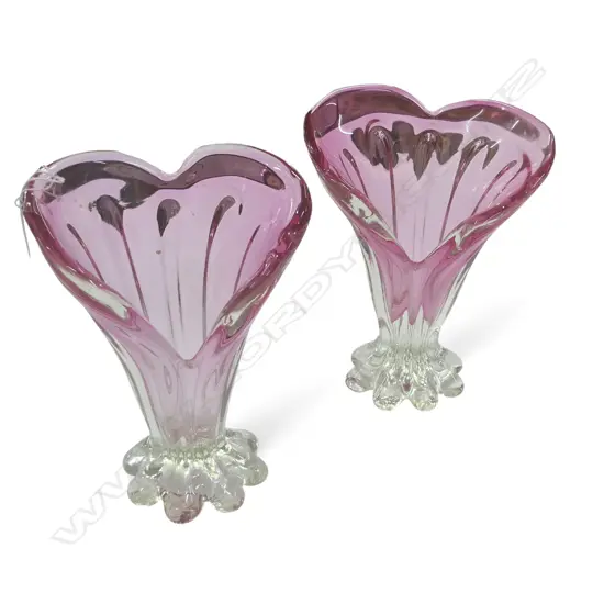 PR PINK GLASS VASES H.240mm