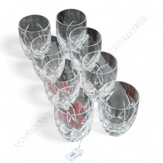 SET OF 8 GOOD HEAVY CUT CRYSTAL WATERFORD GLASSES H.115mm