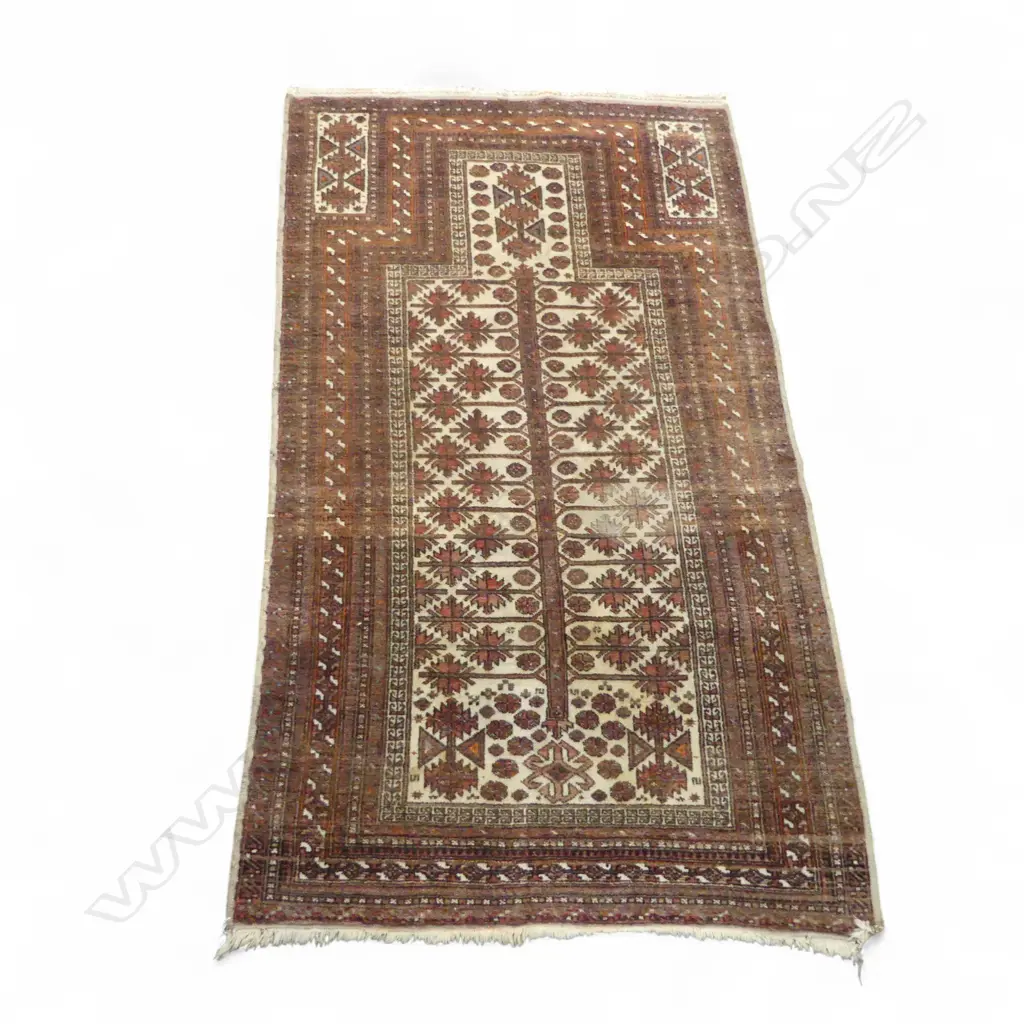 HAND KNOTTED ALL WOOL PRAYER RUG 900 x 1600mm Image 1++
