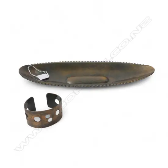 VINTAGE 'COPPER WARE' by Hanro & Co. Christchurch labelled + retro bangle 