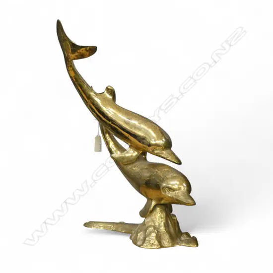 BRASS DOLPHIN SCULPTURE H.385mm
