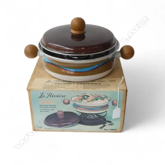 BOXED VINTAGE LA RIVIERE GOURMET CASSEROLE