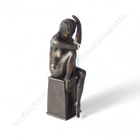 BRONZE; SEATED WOMAN H.300mm