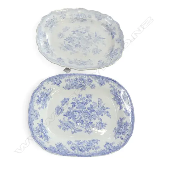 2 ASIATIC PHEASANTS PATTERN ANTIQUE ASHETS, 400 x 330mm w STANDS