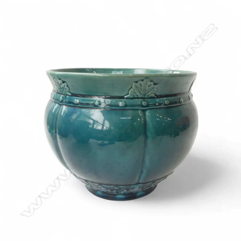 EDWARDIAN HOLDCROFTS EARTHENWARE JARDIN, marked Holdcrofts Ltd Harrow 8in to base, H.210mm Dia.250mm Image 1++