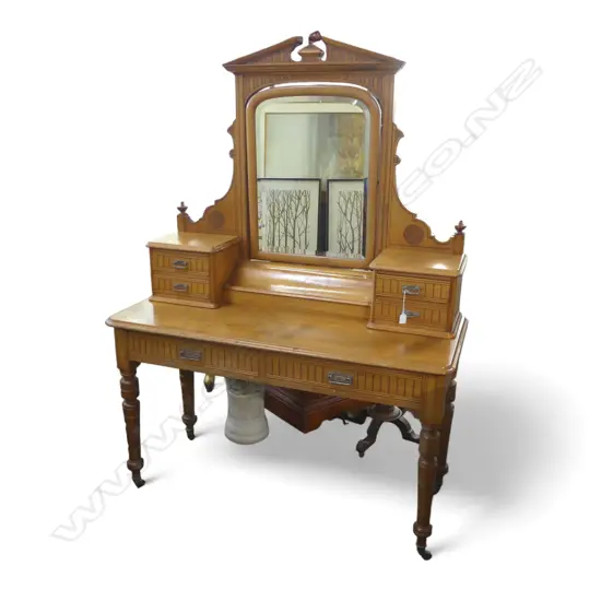COLONIAL NZ TIMBERS SWING MIRROR DRESSING TABLE 1275x530x1750mm