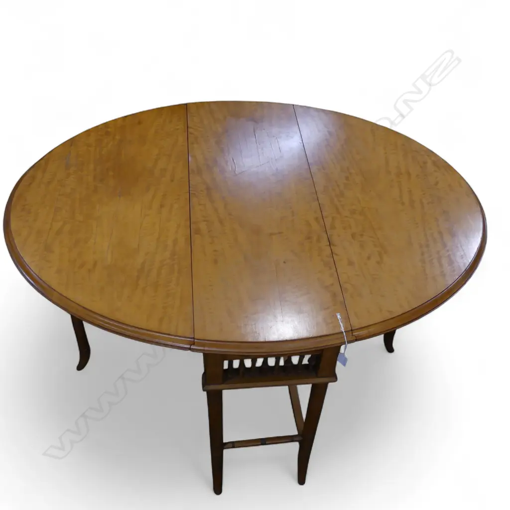 EDWARDIAN SATINWOOD DROP-SIDE GATE-LEG SUPPER TABLE 950x330x760mm Image 1++