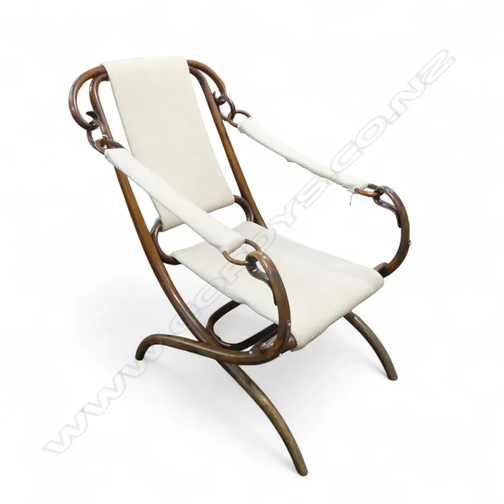 ANTIQUE BENTWOOD CAMPAIGN ARMCHAIR Image 1++
