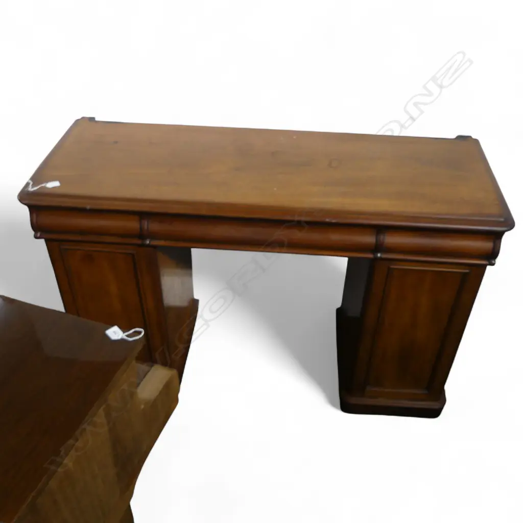 VICTORIAN MAHOGANY TWIN PEDESTAL SIDE BOARD 1450x545x870mm Image 1++