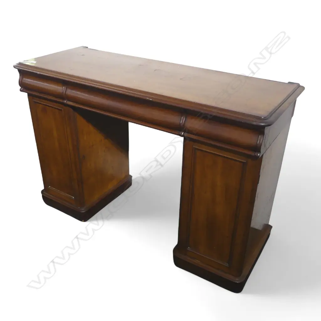 VICTORIAN MAHOGANY TWIN PEDESTAL SIDE BOARD 1450x545x870mm Image 1++