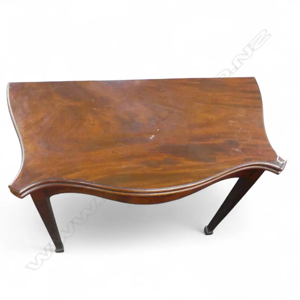 MAHOGANY DEMI LUNE FOLD OVER TOP SUPPER TABLE 850x450x725mm Image 1++