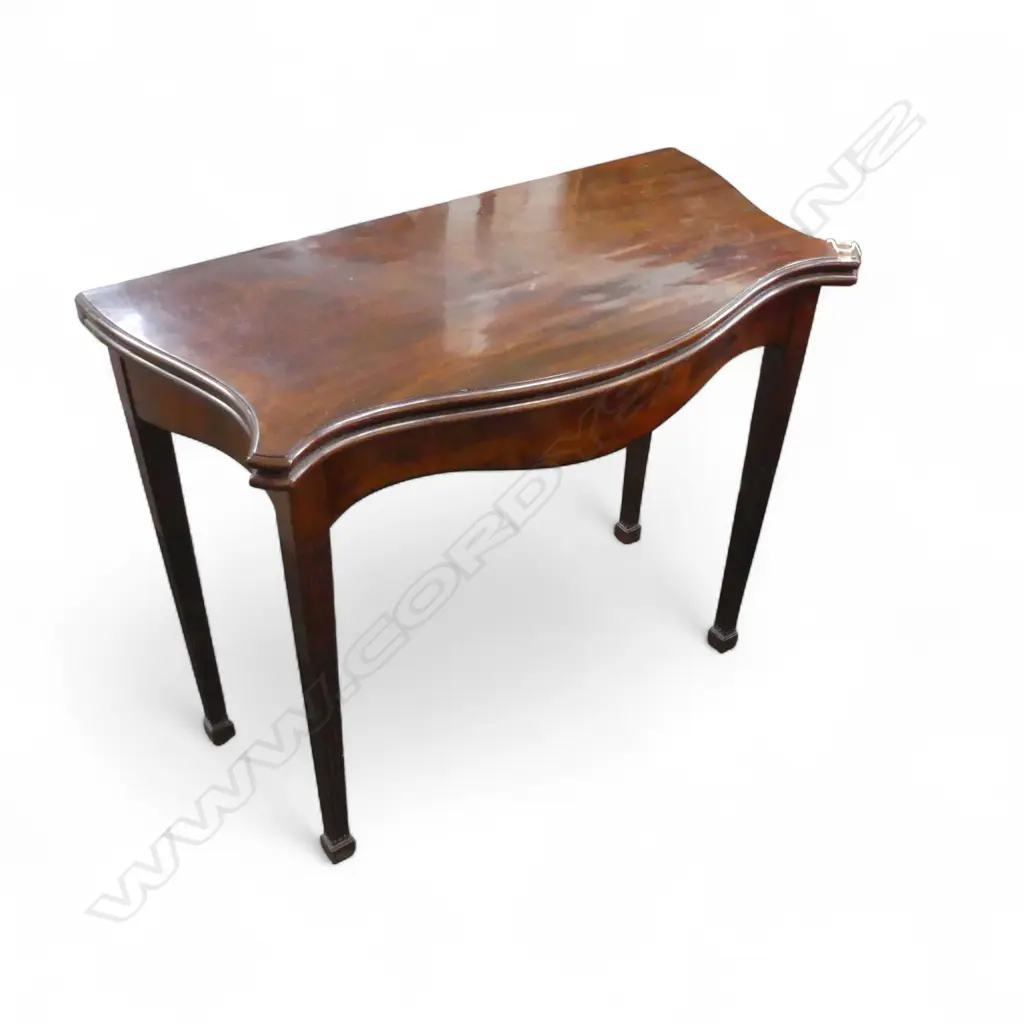 MAHOGANY DEMI LUNE FOLD OVER TOP SUPPER TABLE 850x450x725mm Image 1++