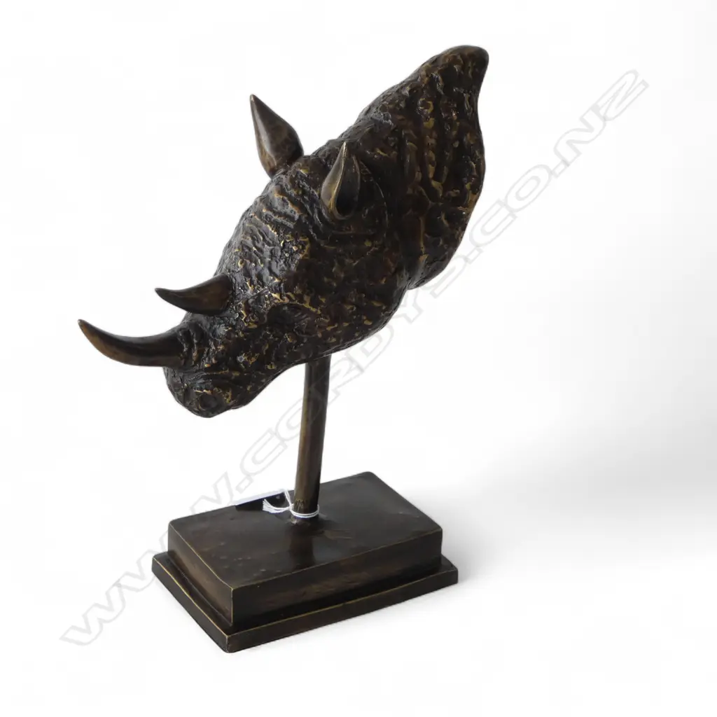 BRONZE RHINO ON STAND H.345mm Image 1++
