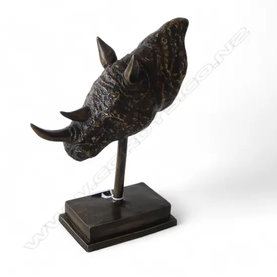 BRONZE RHINO ON STAND H.345mm