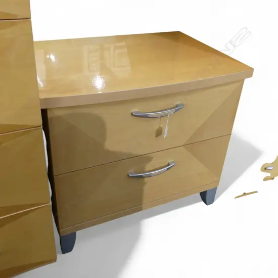 c.1990's ITALIAN DESIGNER 'ALF GROUP' 2 DRAWER BEDSIDE CABINET Art Deco style. Labelled. 710 x 500 x 625mm