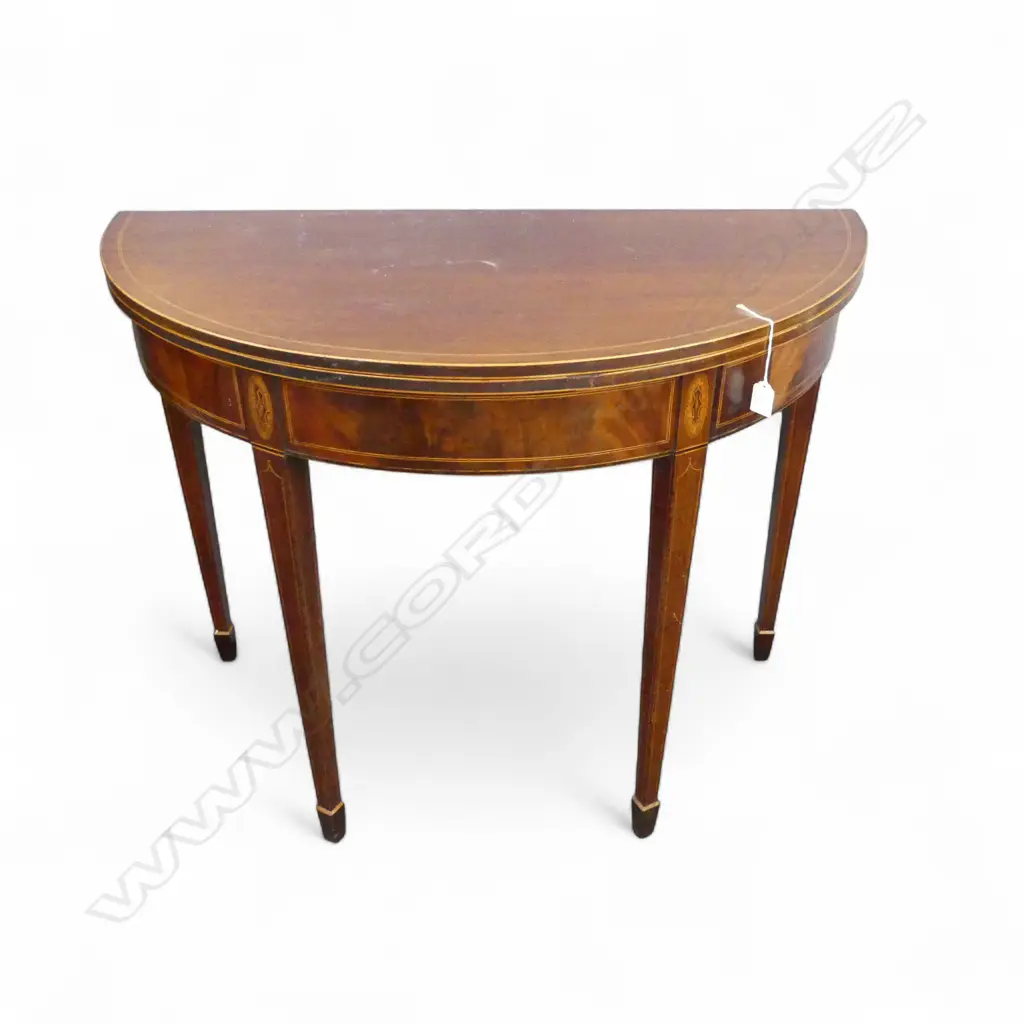SHERATON REVIVAL DEMI LUNE FOLD OVER TOP SUPPER TABLE 920x460x710mm Image 1++