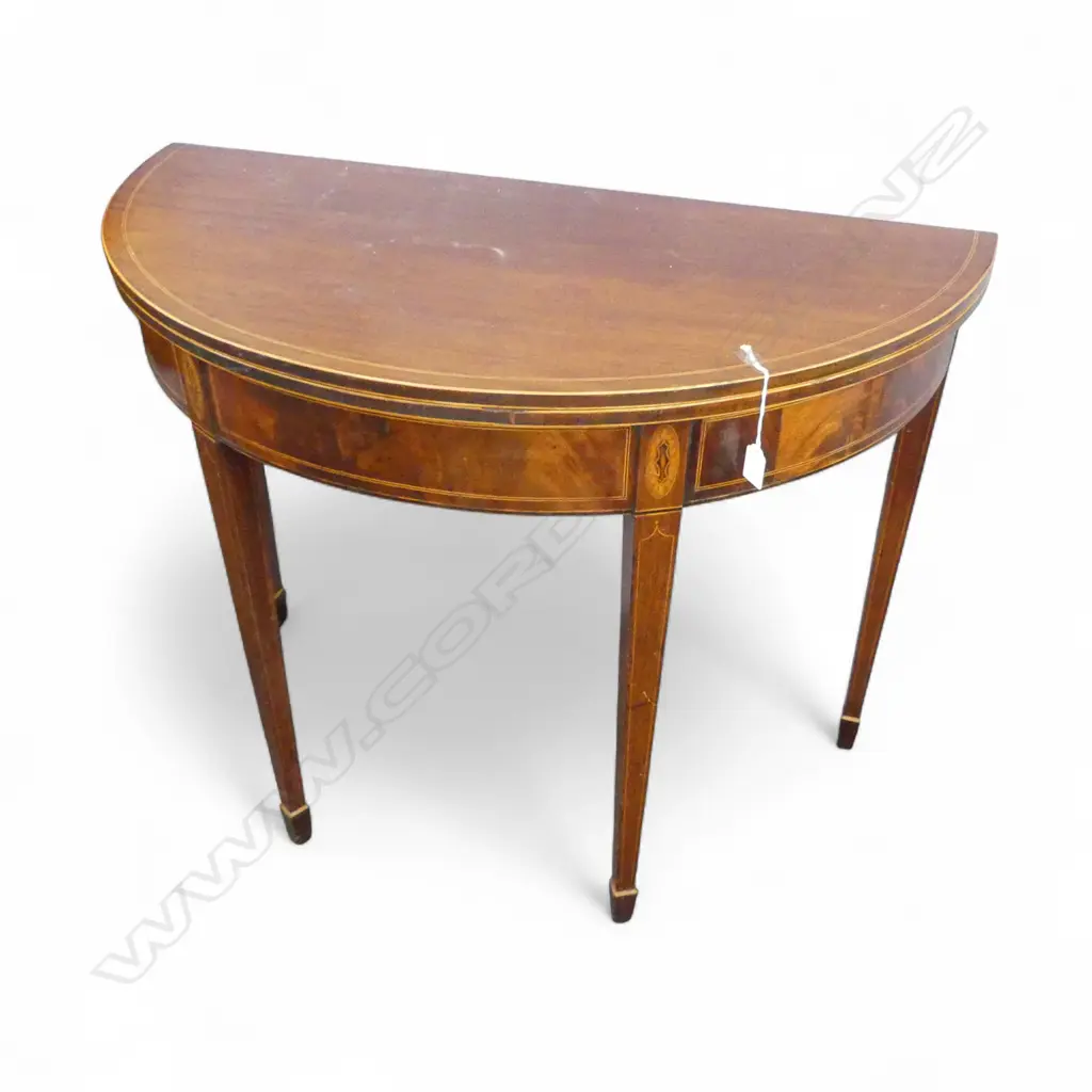 SHERATON REVIVAL DEMI LUNE FOLD OVER TOP SUPPER TABLE 920x460x710mm Image 1++