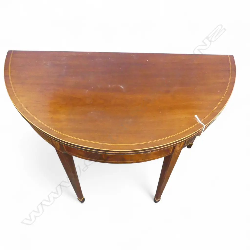 SHERATON REVIVAL DEMI LUNE FOLD OVER TOP SUPPER TABLE 920x460x710mm Image 1++