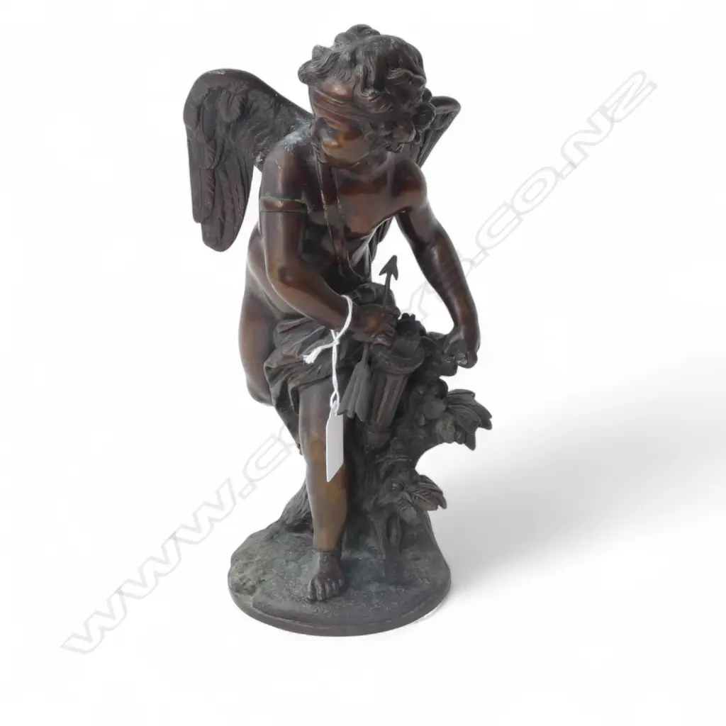 20thC BRONZE CHERUB FIGURE H.290mm Image 1++