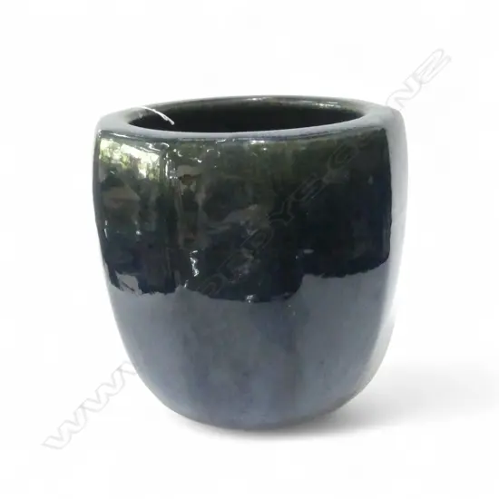 BLUE GLAZED PLANTER POT H.225mm