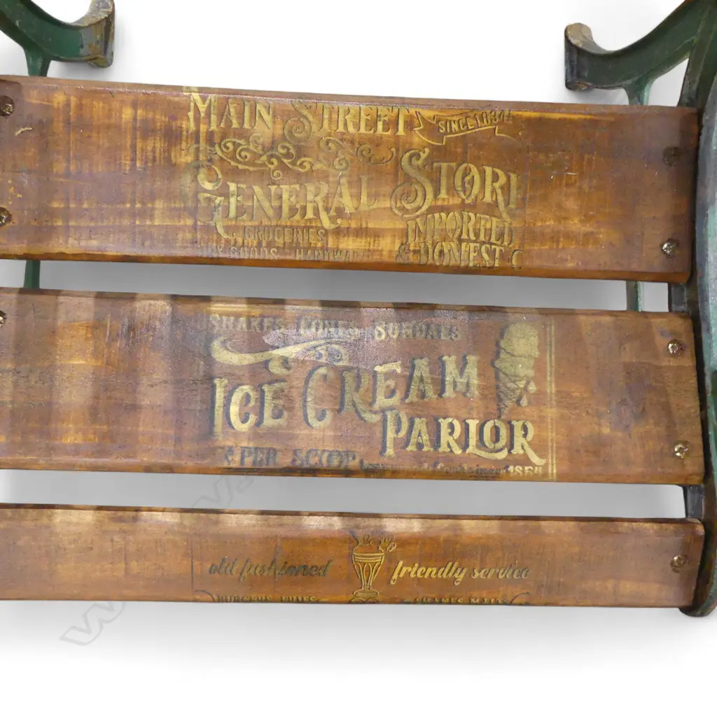GARDEN CHAIR w. CAST IRON ENDS 830x630mm Image 1++