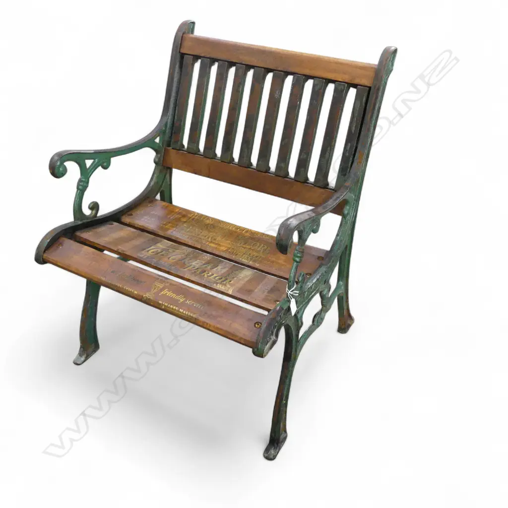 GARDEN CHAIR w. CAST IRON ENDS 830x630mm Image 1++